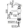 Quality Restroom Vintage Basin Faucet Set Fixtures